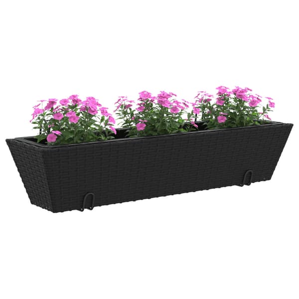 Urtepotteskjulere til ophæng | sort polyrattan | 2-pak
