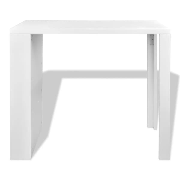 Högbord för kök | Vit MDF | integrerad vinförvaring | 3 hyllplan