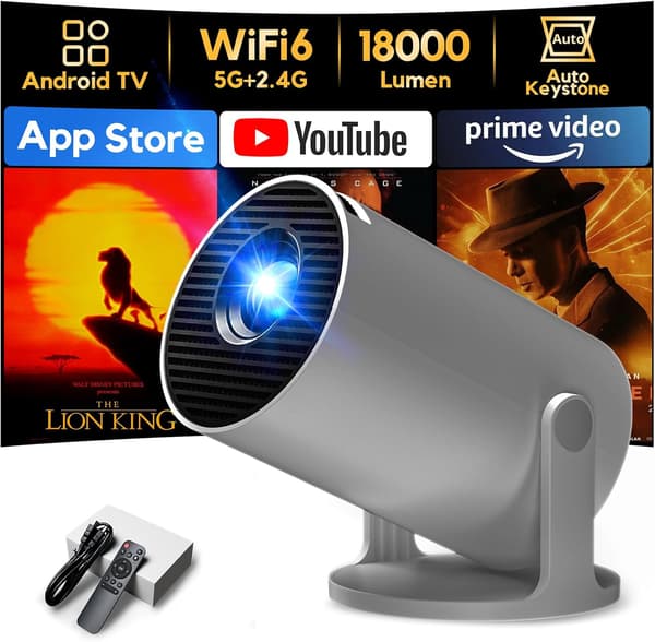 Smartprojektor O2 1080P | Android 11 | Wi-Fi 6 | Bluetooth 5.2 | 180° rotation