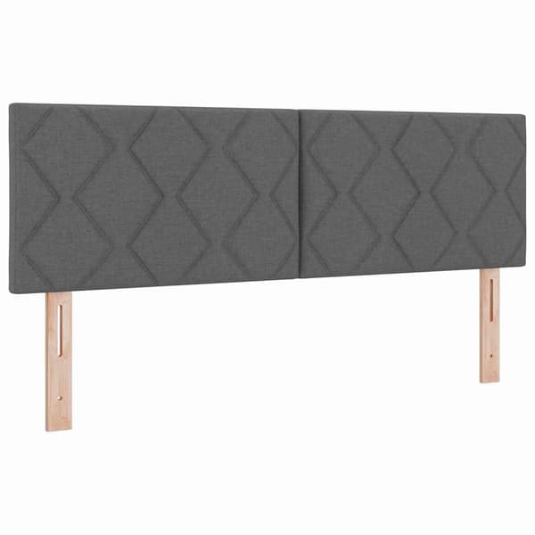 Sänggavel geometrisk | 80 cm | mörkgrå | tyg | sovrumsinredning