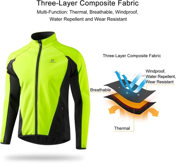 Vinterjacka cykling | Herr | Thermo softshell | Vind- och vattenavvisande