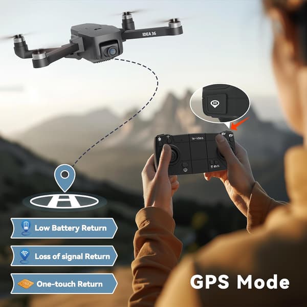 Luftfotodrone 4K-kamera | GPS-navigation | letvægtsmodel
