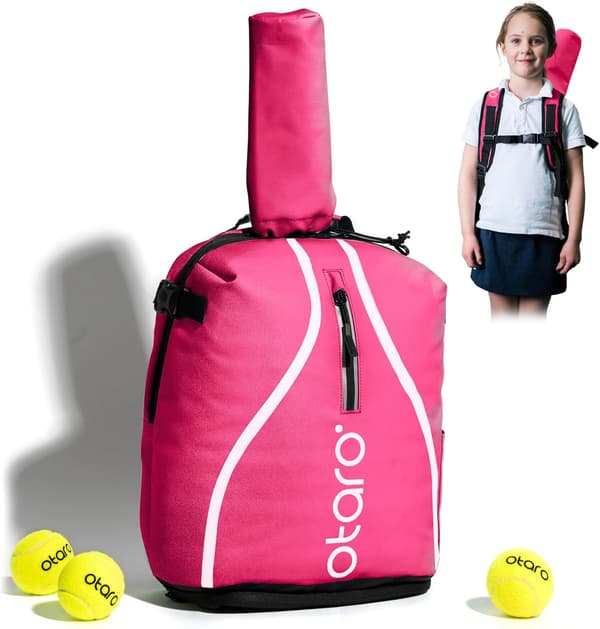 Tennisryggsäck rosa 19L | separat skofack | racktskydd