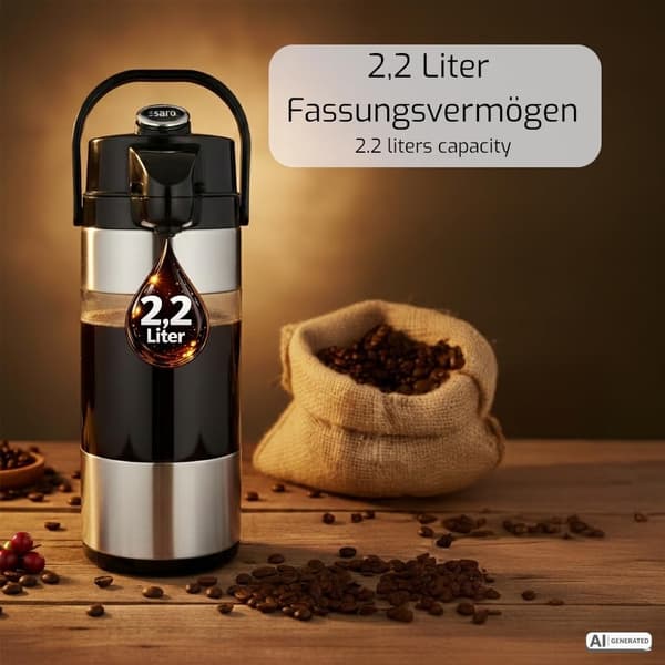 Termoskanna 2,2 liter | serveringskanna | rostfri | dryckesservering