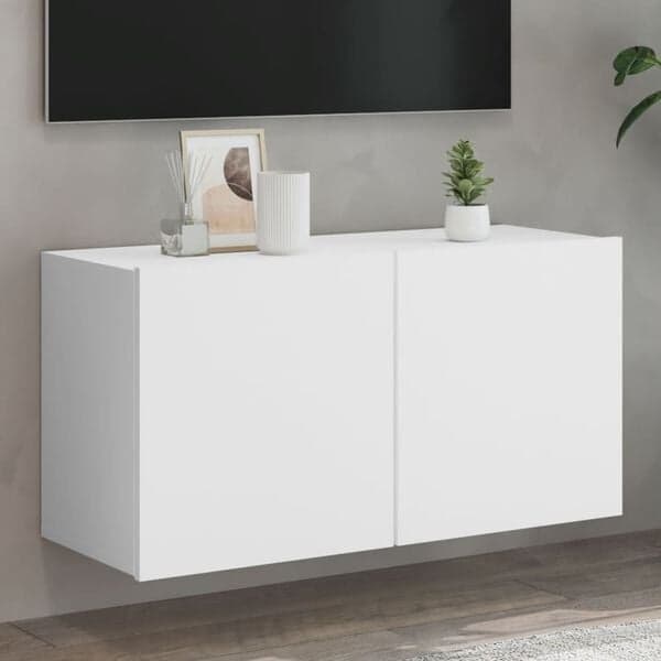 Vardagsrumsskåp vit 80x30x41 cm | väggmonterad modell