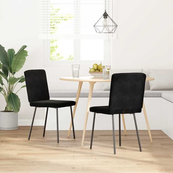 Stolar sammet 4 st | svarta | matrumsmöbler | stoppad sits