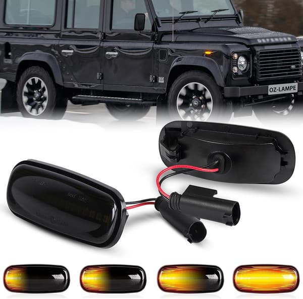 Sideblinklys LED | Land Rover Discovery 2, Defender, Freelander 1 | Smoke | Dynamisk
