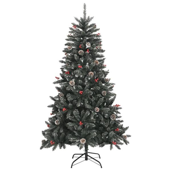 Julegran 150 cm | grøn PVC | tæt model | foldbar konstruktion