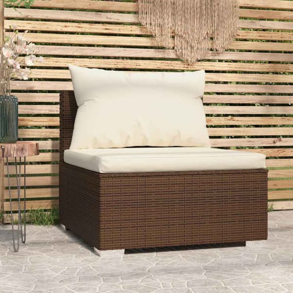 Havestolsmodul til sofa | brun | polyrattan | vejrbestandig | 1-sæde