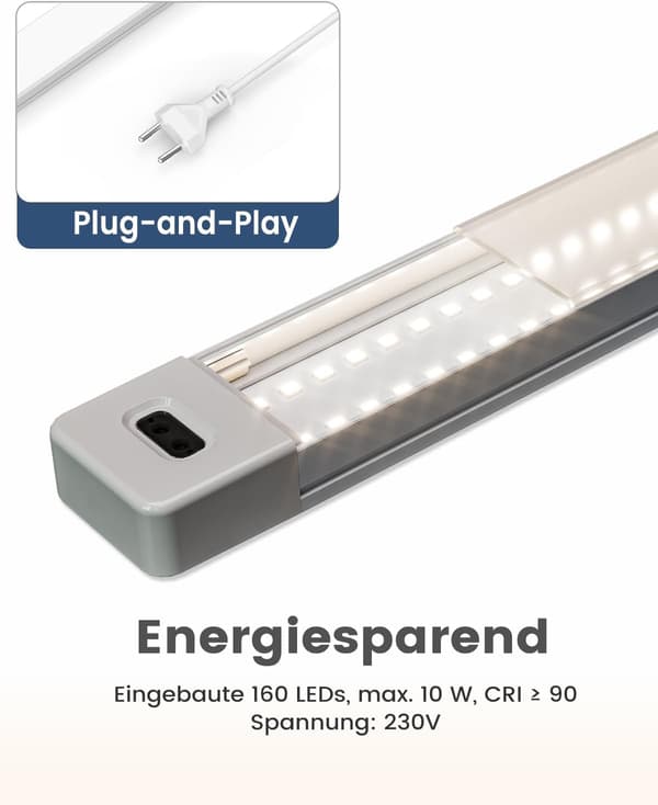 Underskåpsbelysning 90cm | LED | dimbar | sensorstyrd | neutralvit 4000K
