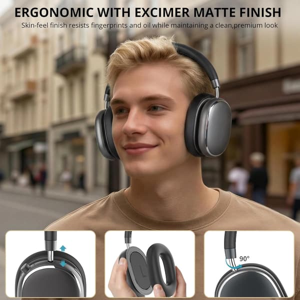 Trådløse hovedtelefoner | Bluetooth 6.0 | ANC | 65t batteritid | Space Gray