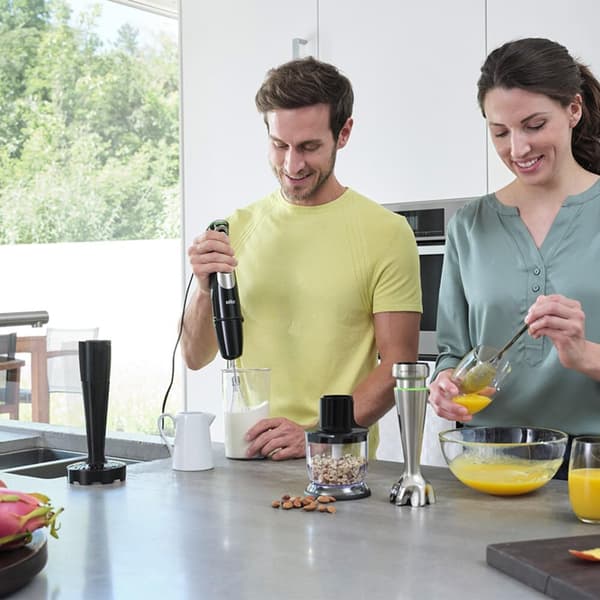Stavblender 6-i-1 | 1200W | sort rustfrit stål | med tilbehør