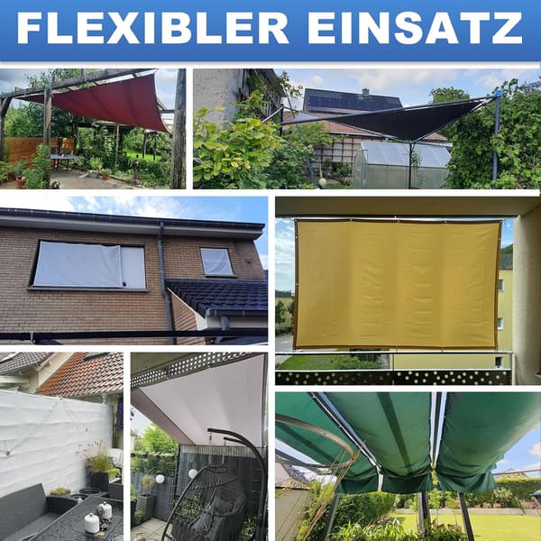 Solsejl 3x4 m | mørkegrå | vandtæt polyester | UV-beskyttelse | med øjer