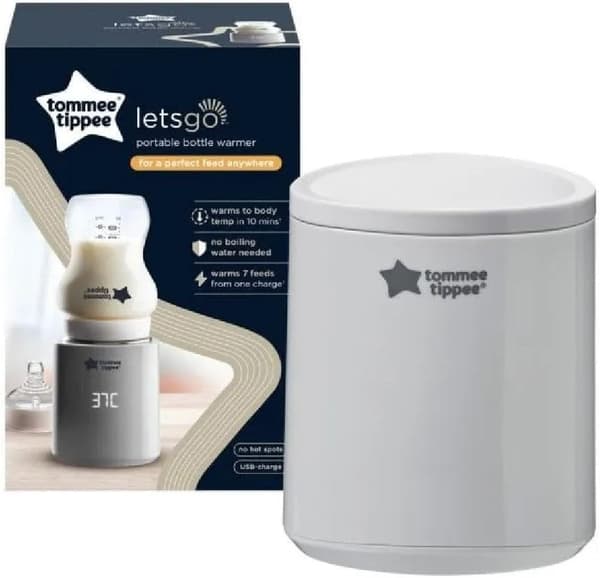 Flaskevarmer bærbar grå | 3 temperaturniveauer | USB-opladning | kompakt design