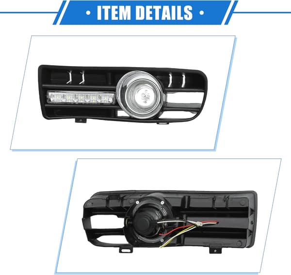 Frontgrill svart | LED-belysning | VW Golf 1997-2004 | plast