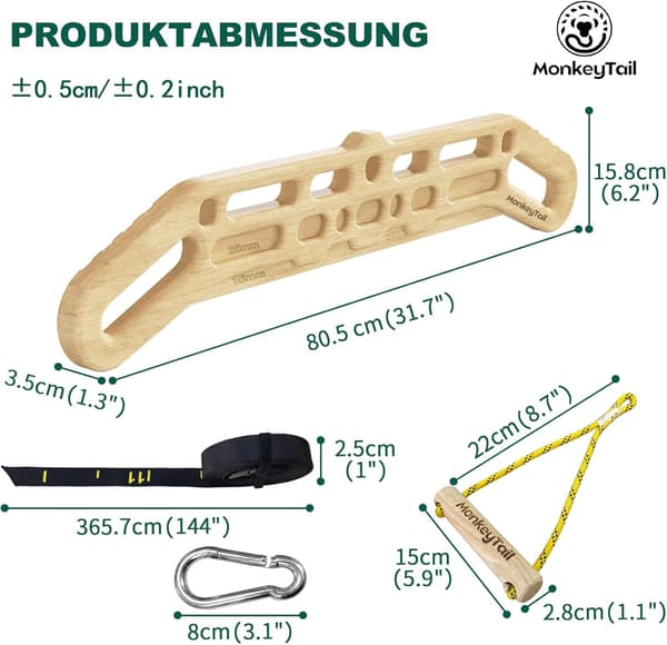 Træningsbræt klatring | bærbar | træ | fingerbræt