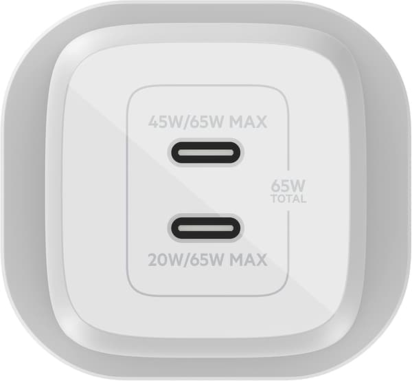 Mobiloplader 65W | til iPhone og MacBook | USB-C porte | kompakt