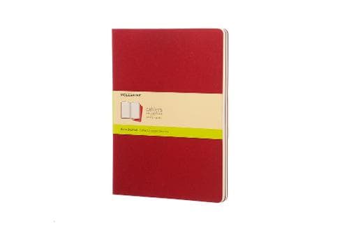 Moleskine Plain Cahier Xl - Rött Omslag (3-pack)