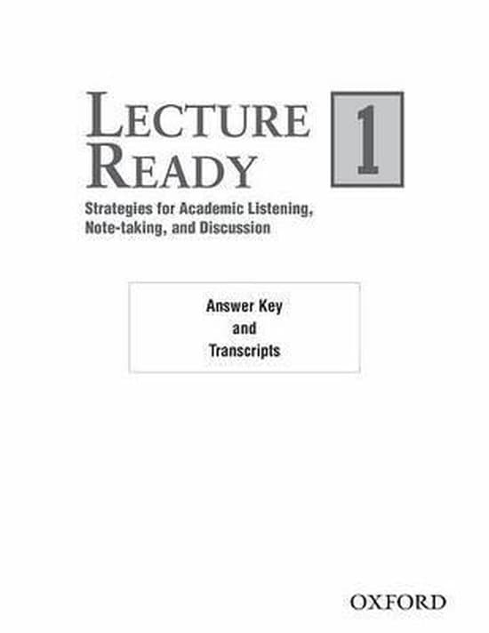 Lecture Ready 1 Facitnøgle/Manuskript