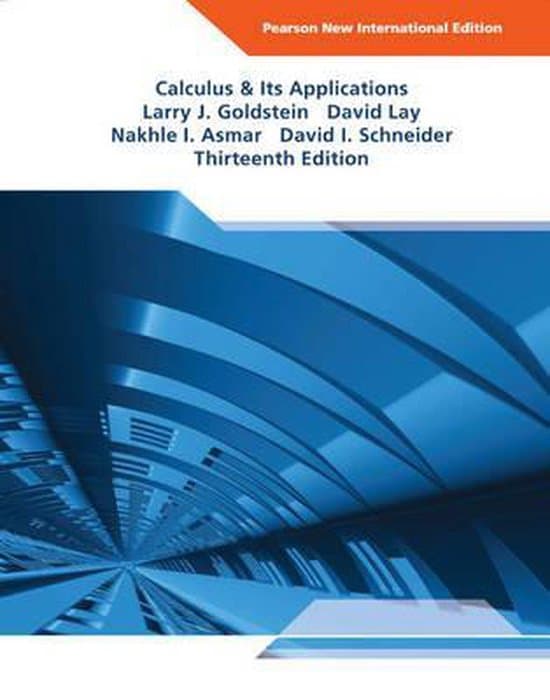 Calculus & Its Applications Pearson New International Edition