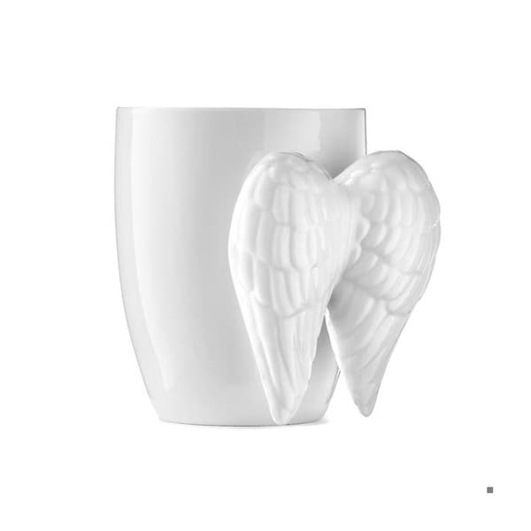 Mugg med vita änglavingar handtag Originalmugg