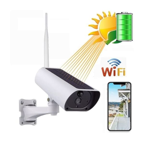 Vattentät säkerhetskamera med Wifi-solpanel och IP Zoom X
