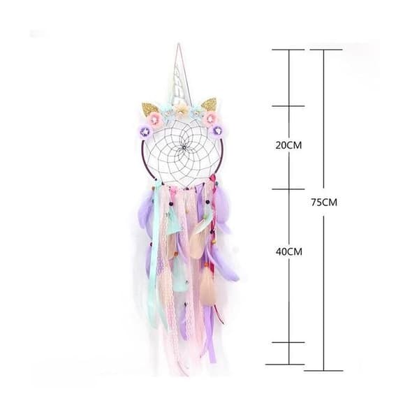 Dreamcatcher Unicorn lila blomkrona med LED-sensor