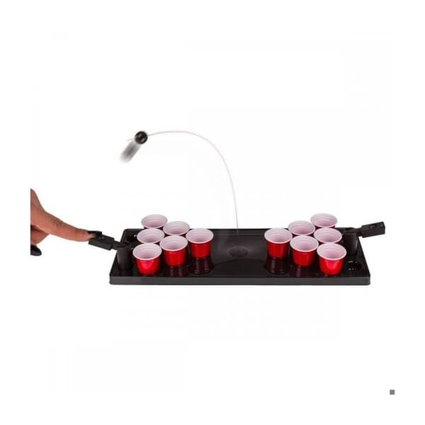 Mini beer pong dricksspel med 2 katapulter