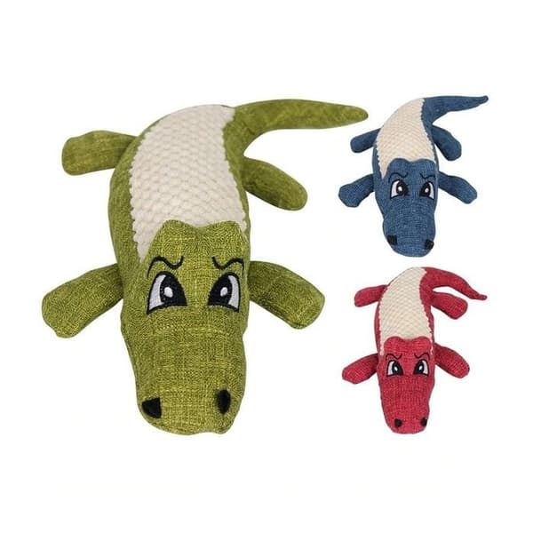 Hundleksak - EUROWEB - Krokodil - Squeaker - Bomull - 30x12x9 cm