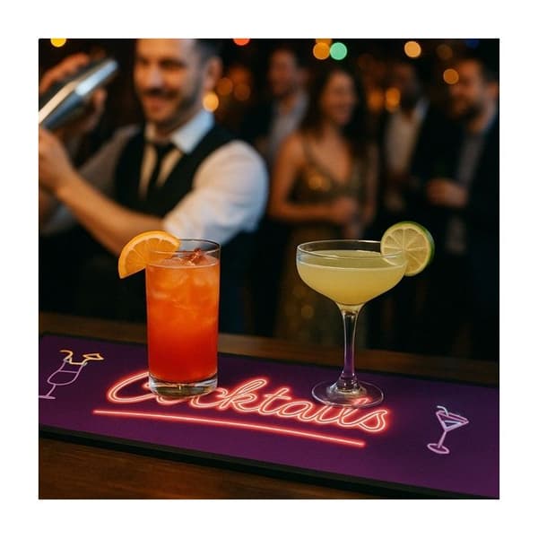 Cocktailbar mat Servicematta neon effekt halkskyddande