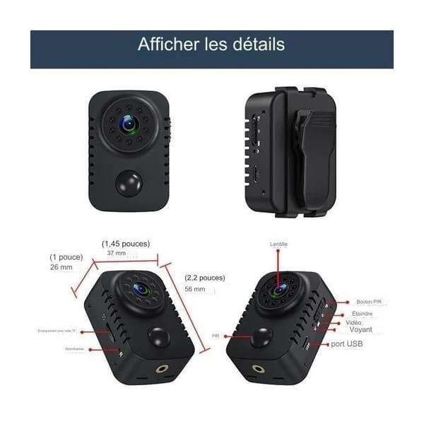 Mini Discreet HD Spy Camera lång batteritid 3 månader PIR-detektion