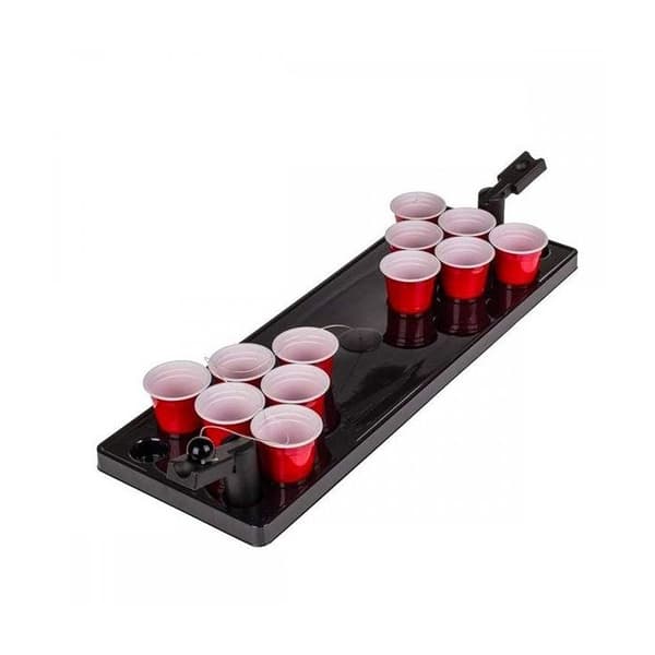 Mini beer pong dricksspel med 2 katapulter