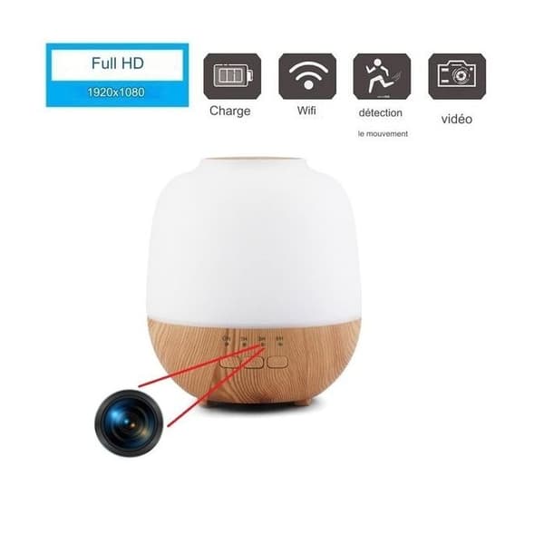 Aromaterapi luftfuktare spionkamera 4K Wifi HD