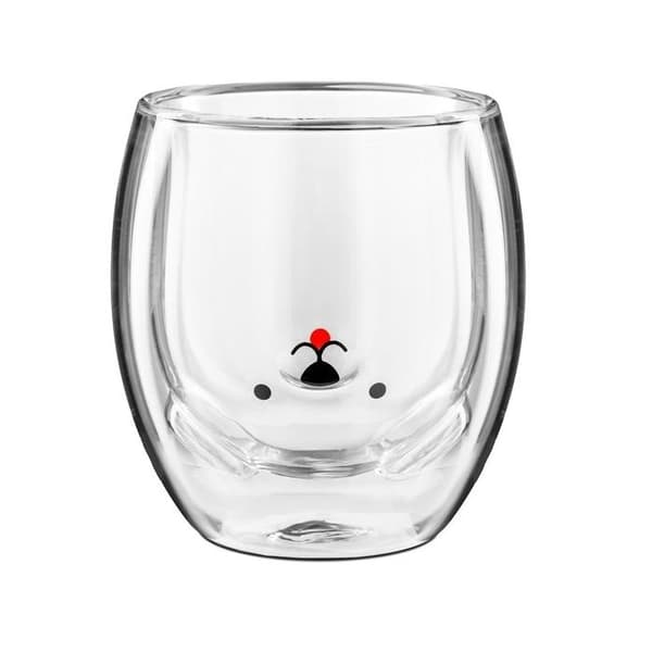 Dubbelvägg glasvalp Original kaffe- och temugg hund