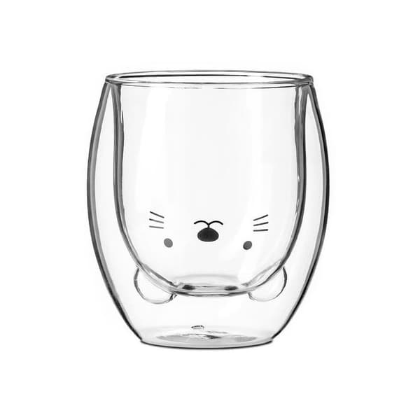 Dubbelväggig mugg kattmönster original kopp