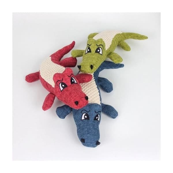 Hundleksak - EUROWEB - Krokodil - Squeaker - Bomull - 30x12x9 cm