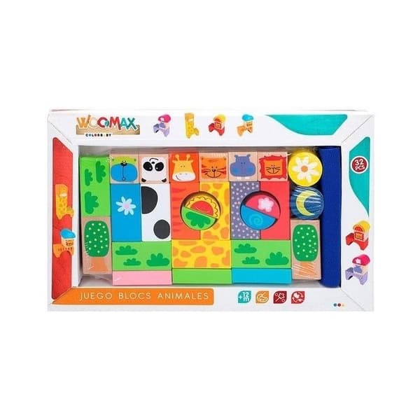 Byggstenar dekor och djur montessori spel