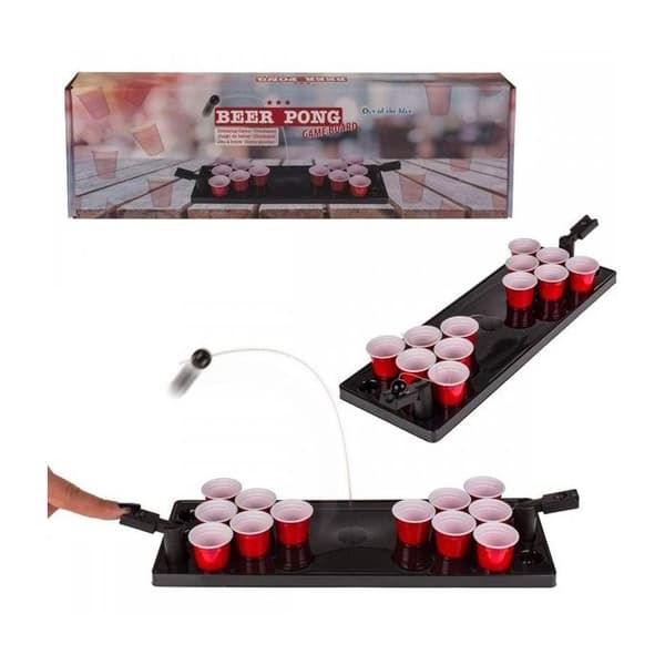 Mini beer pong dricksspel med 2 katapulter