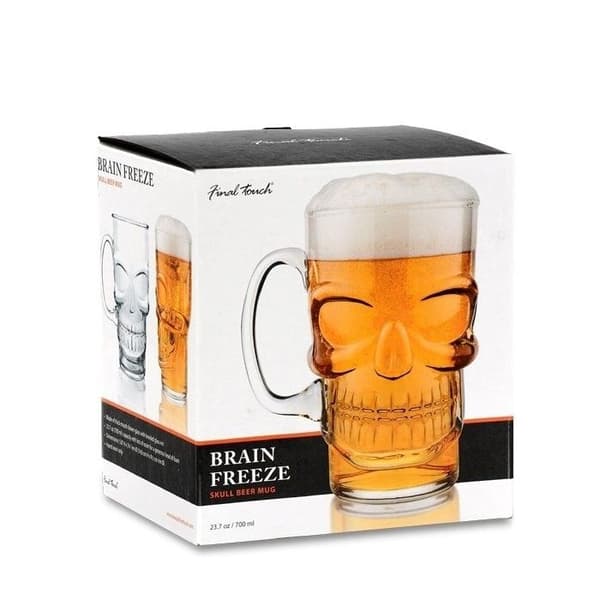 Ölglas - Dödskalle - Transparent - Glas - Diskmaskinssäker