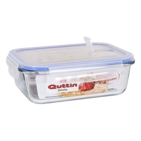 Lunchtbox - Mått - 1500 cc - rektangulär - glas - genomskinlig