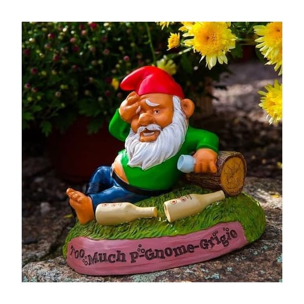 Trädgårdstomte berusad full gnome humor