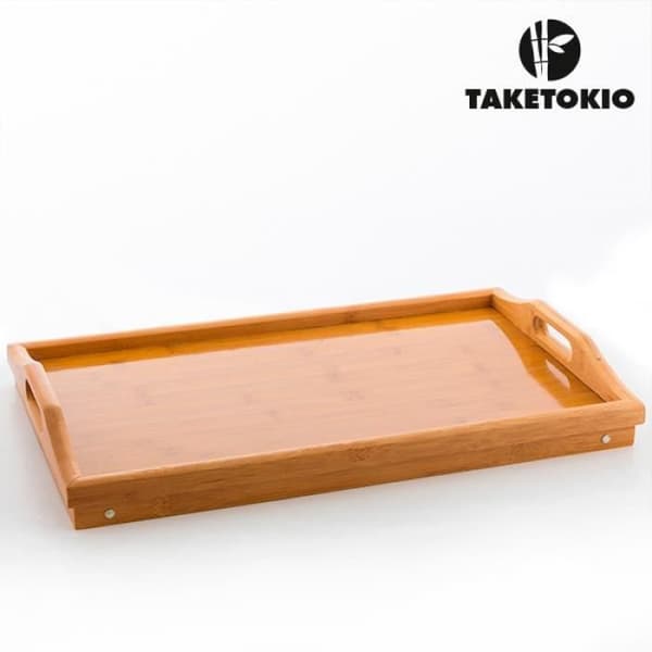 Tallrik med mat - Bambu - 50 x 30 cm - Fällbara ben