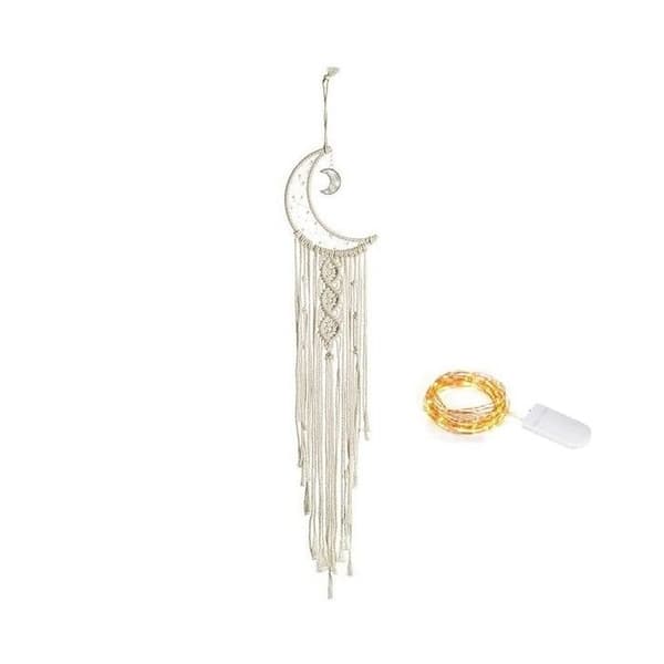 Macrame Dream Catcher Double Moon med LED-sensor Dream Dream catcher