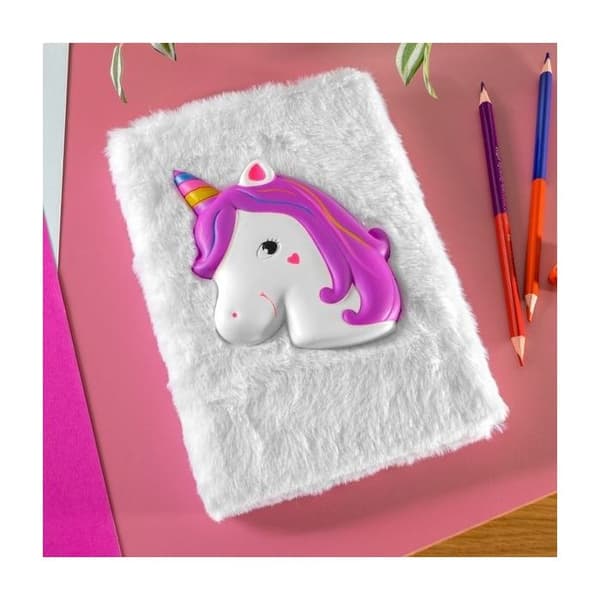 Enhörningsdagbok med datum för att anpassa squishy päls