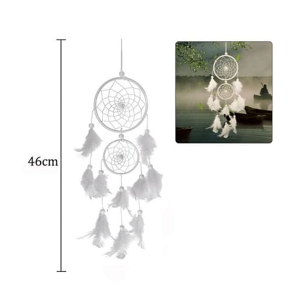 Attrape Rêve White Feathers Catcher De Reve Drömfångare