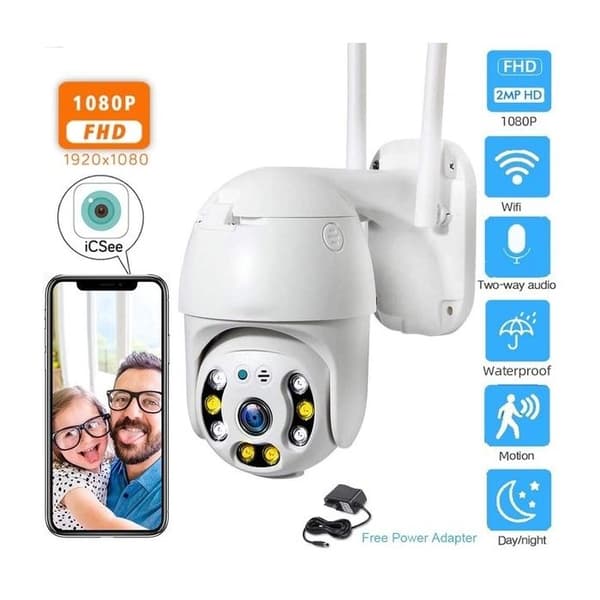 Säkerhetskamera med 355° vinkel, IP och Wifi 1080P nattsyn