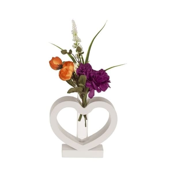 Blomvas med provrör hjärtstöd Valentinsdagpresent