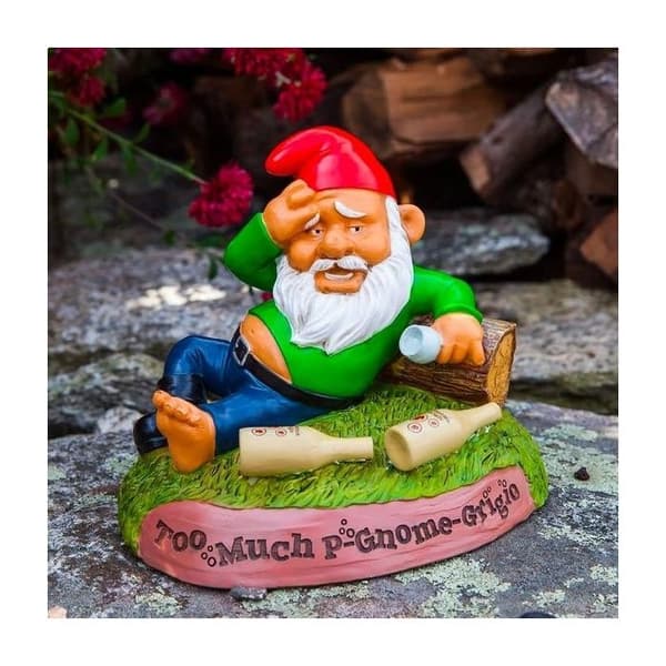 Trädgårdstomte berusad full gnome humor