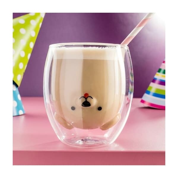 Dubbelvägg glasvalp Original kaffe- och temugg hund