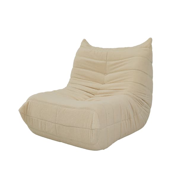 Säcksoffa Bekväm Plüsch Frameless Länsstol Sofa för Sovrum Vardagsrum Beige